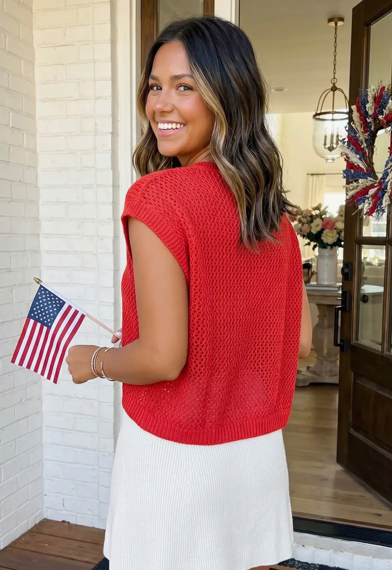 Flag Knit Top