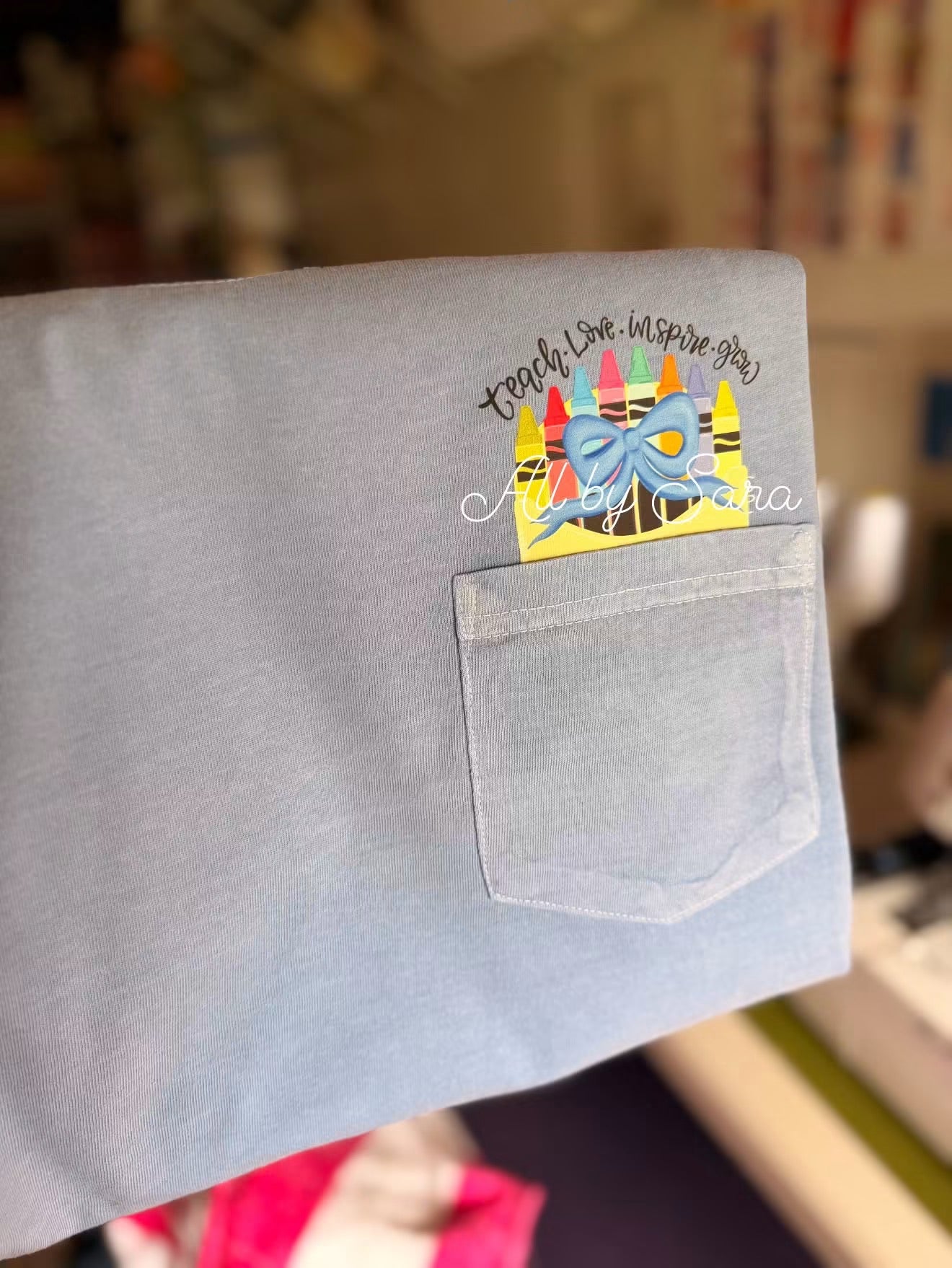 Teacher Monogram with crayons