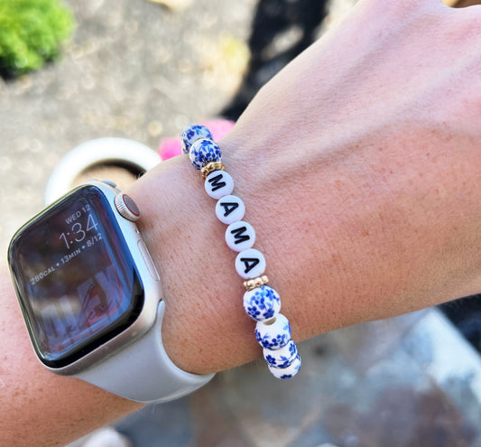 Porcelain blue/white bracelet