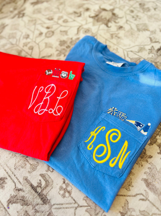 Embroidered & Printed Pocket Tee