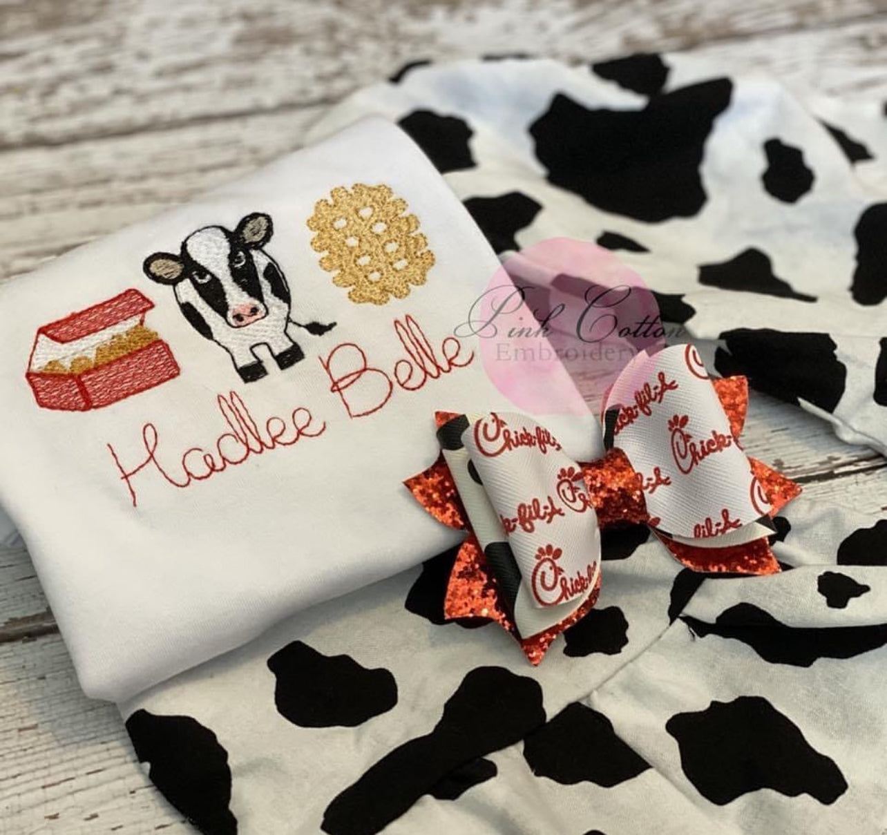 Chick Fil Hey embroidered