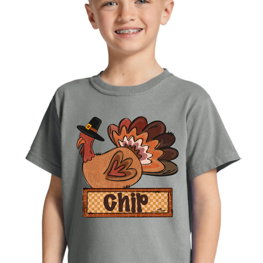 Turkey with name plate boy & girl