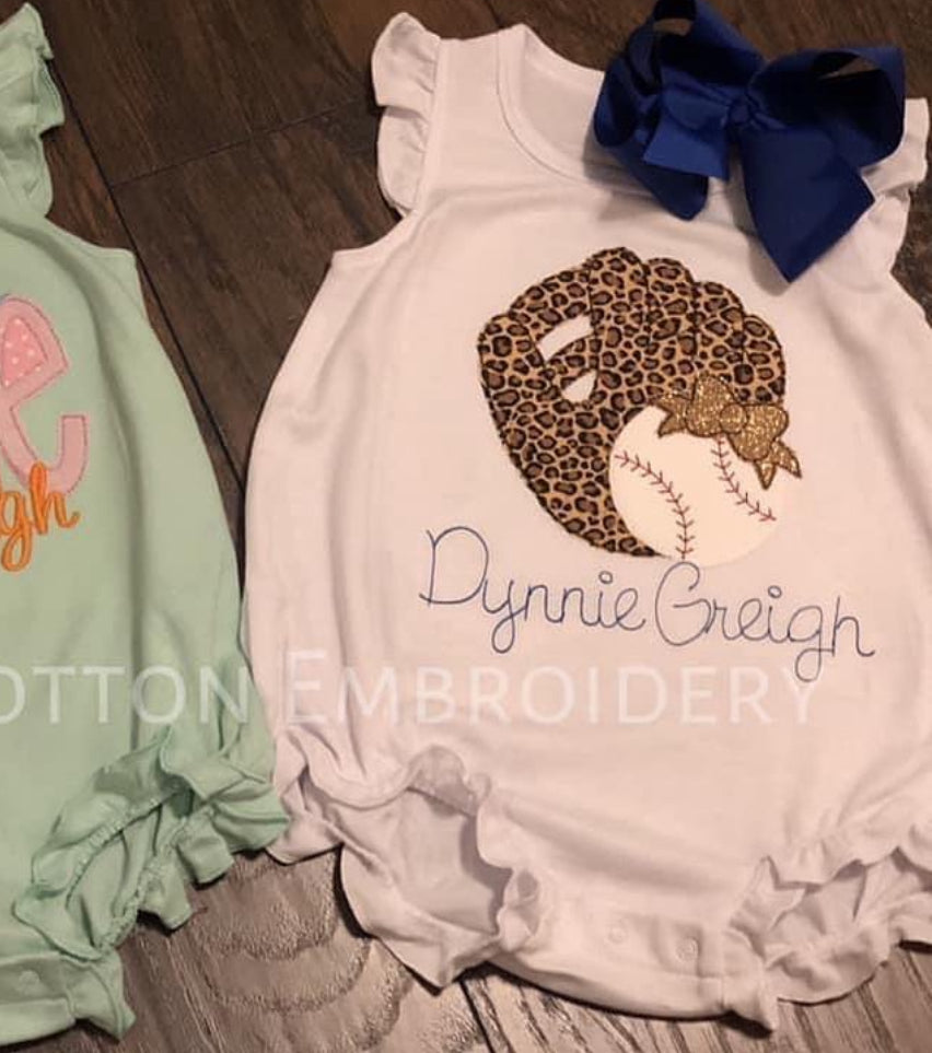 Cheetah & Glitter Baseball Softball