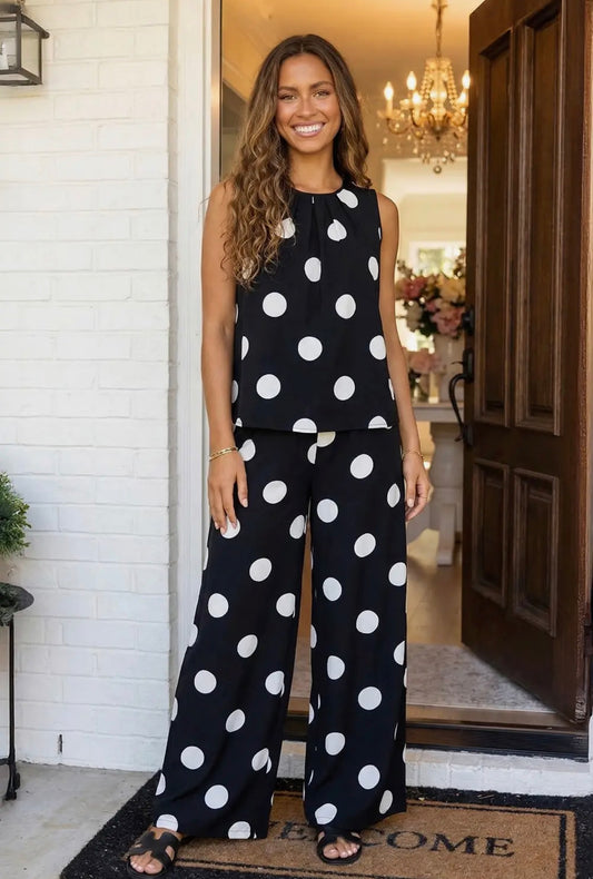 Polka Dot Wide Leg Set