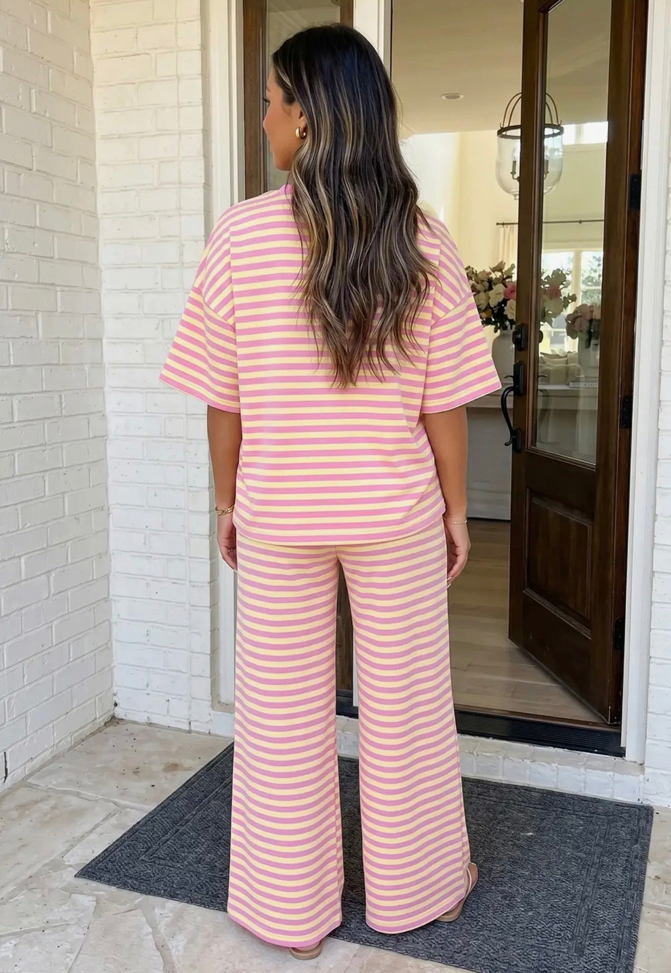 Striped drawstring set