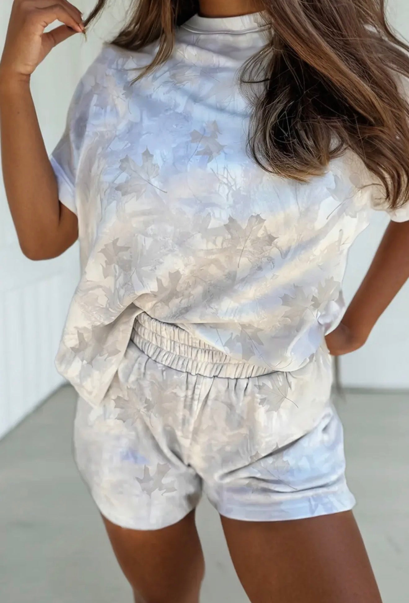 White Camo Short Set