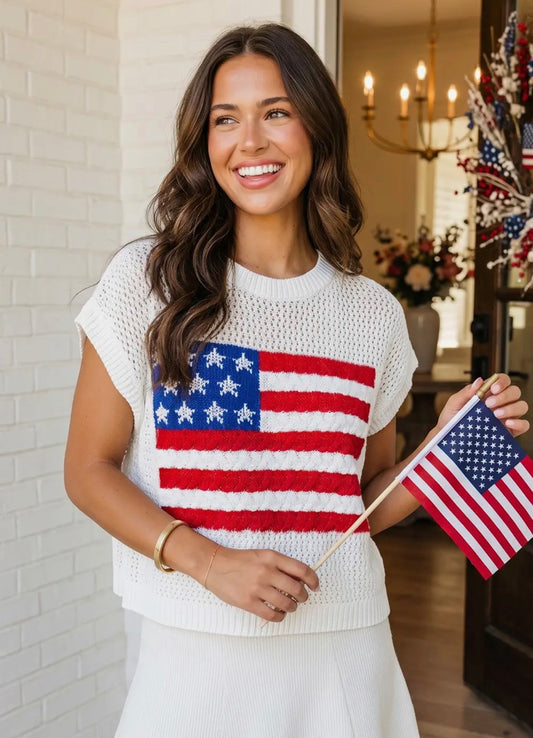 Flag Knit Top