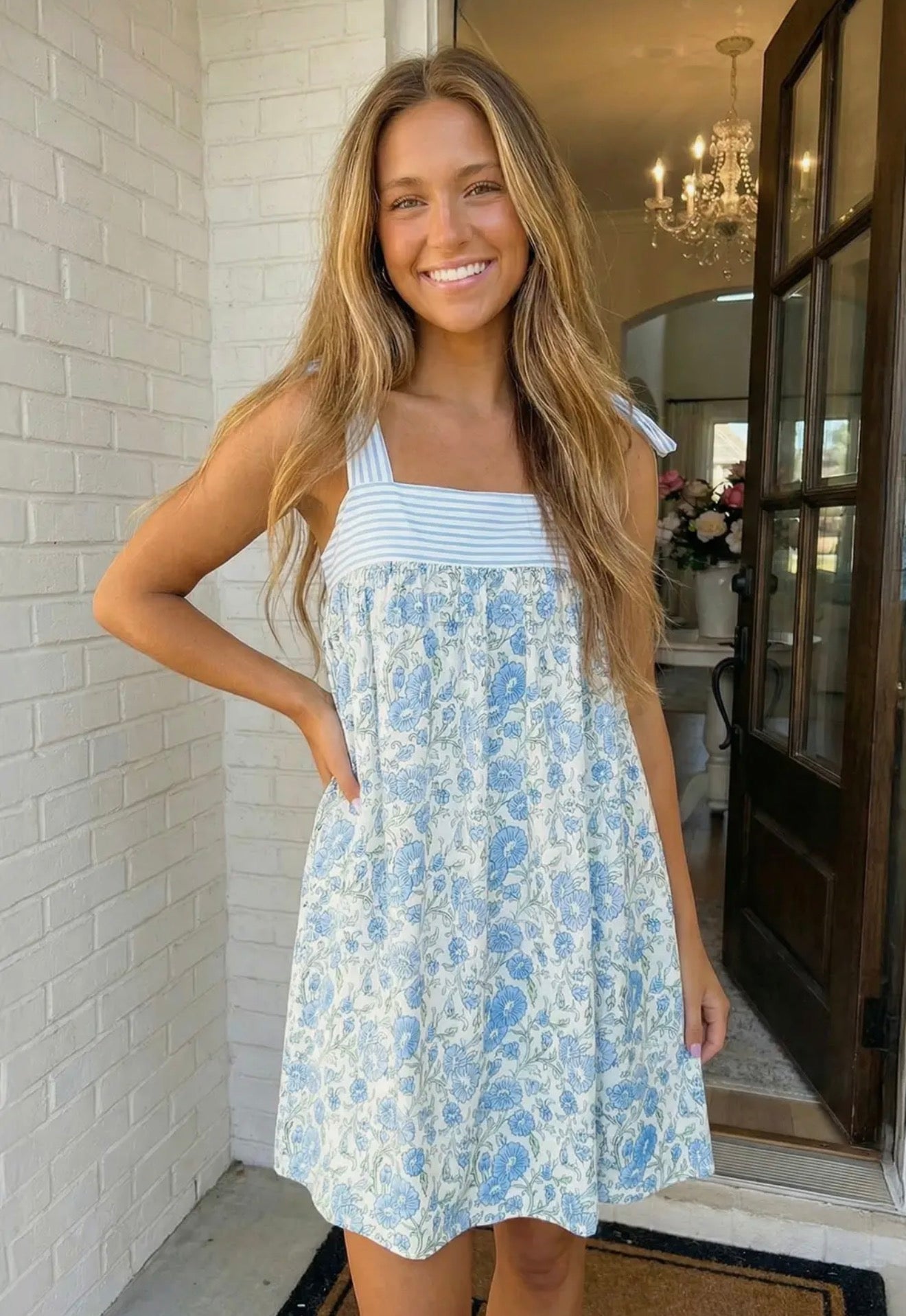 Floral Patchwork Bow Dress