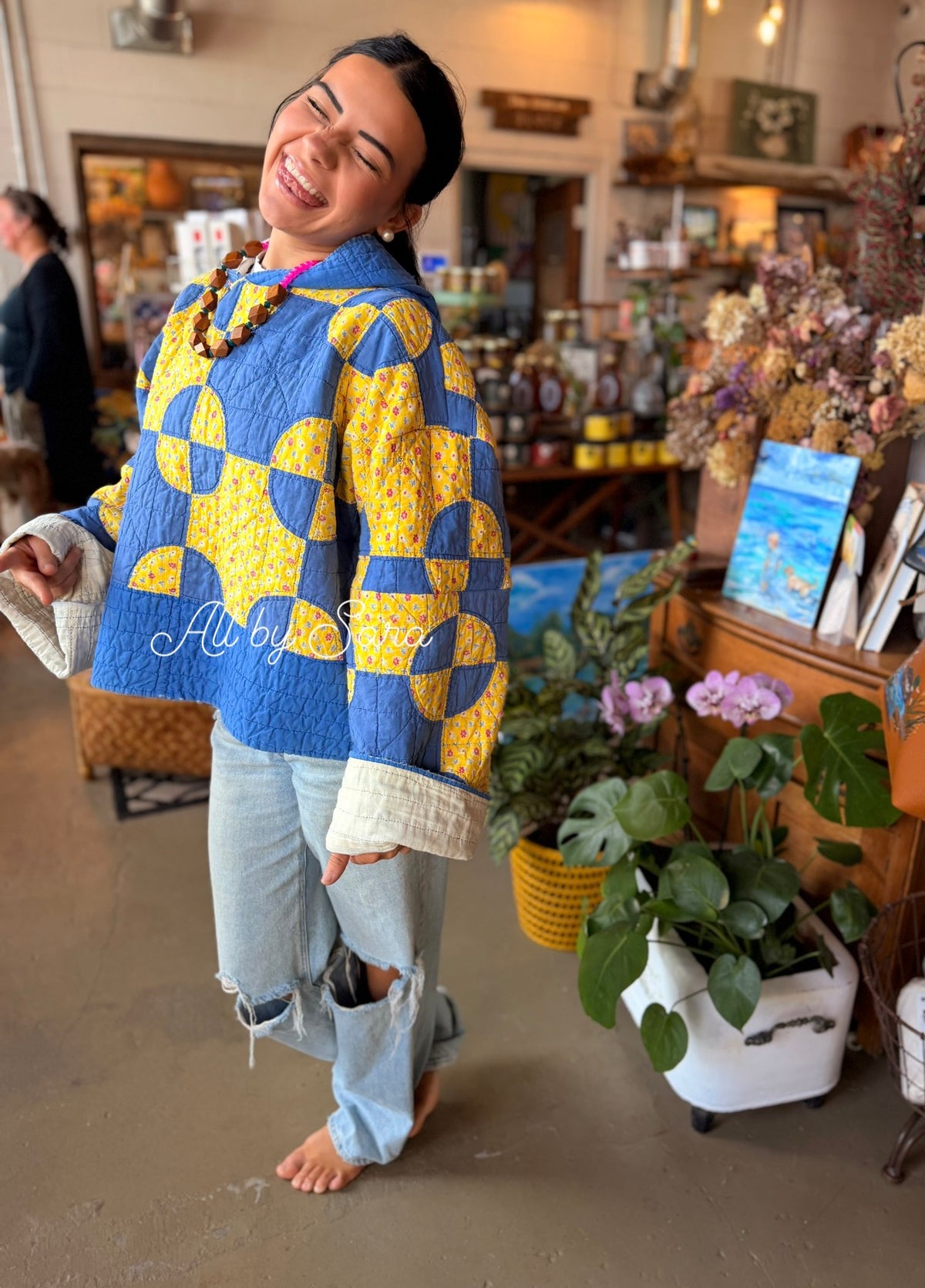 (1) Quilted Hoodie -Medium