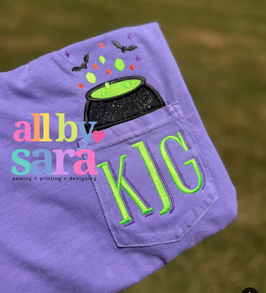 Stirring the pot - glitter appliqué
